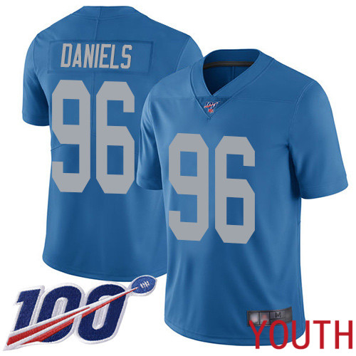 Detroit Lions Limited Blue Youth Mike Daniels Alternate Jersey NFL Football 96 100th Season Vapor Untouchable